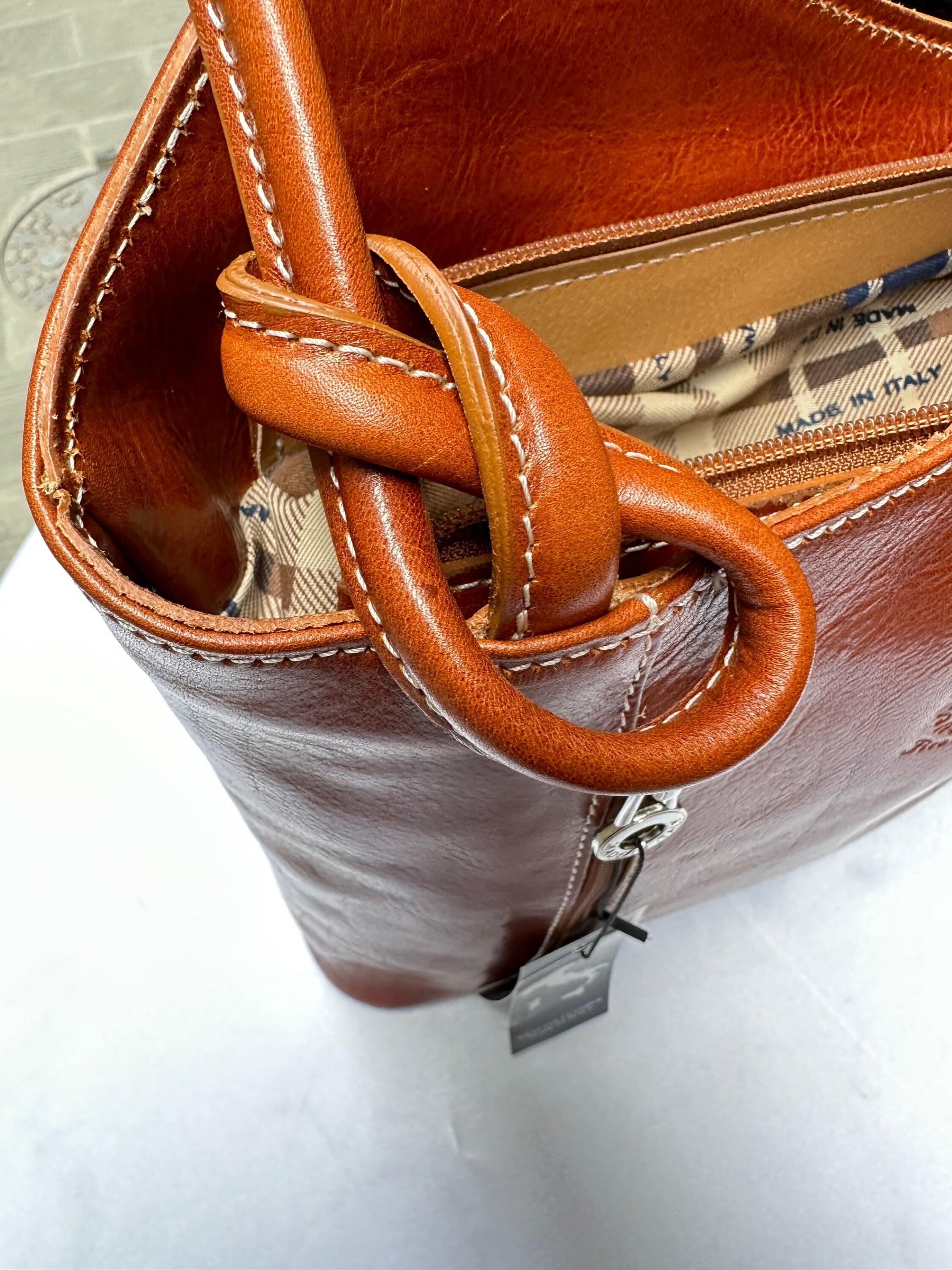 Italian Leather Convertible Tote Backpack for Women, Made in Italy