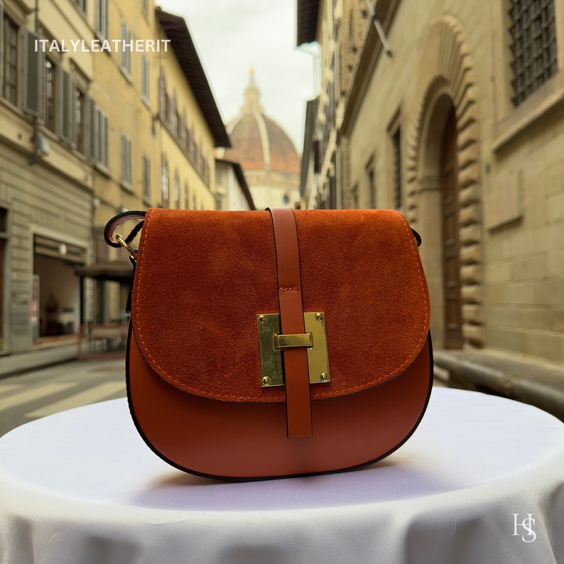 Sacs en cuir italiens faits main pour femme l l Élégant fourre-tout en cuir de Florence image 2