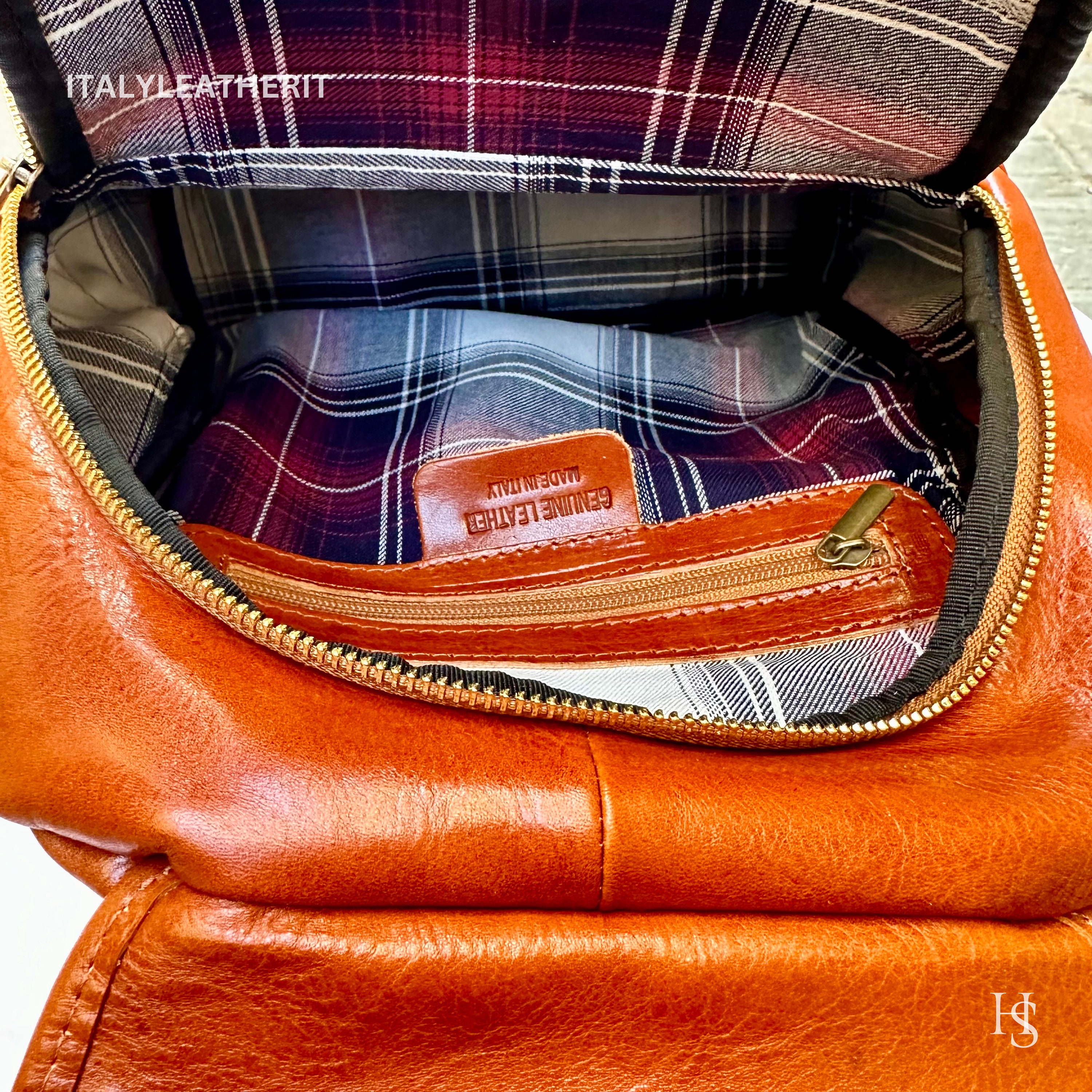 Italian Handmade Unisex Tuscan Leather Backpack From Florence