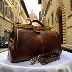 Handmade Italian Leather Doctor Bag: Tuscan Medical Bag Purse