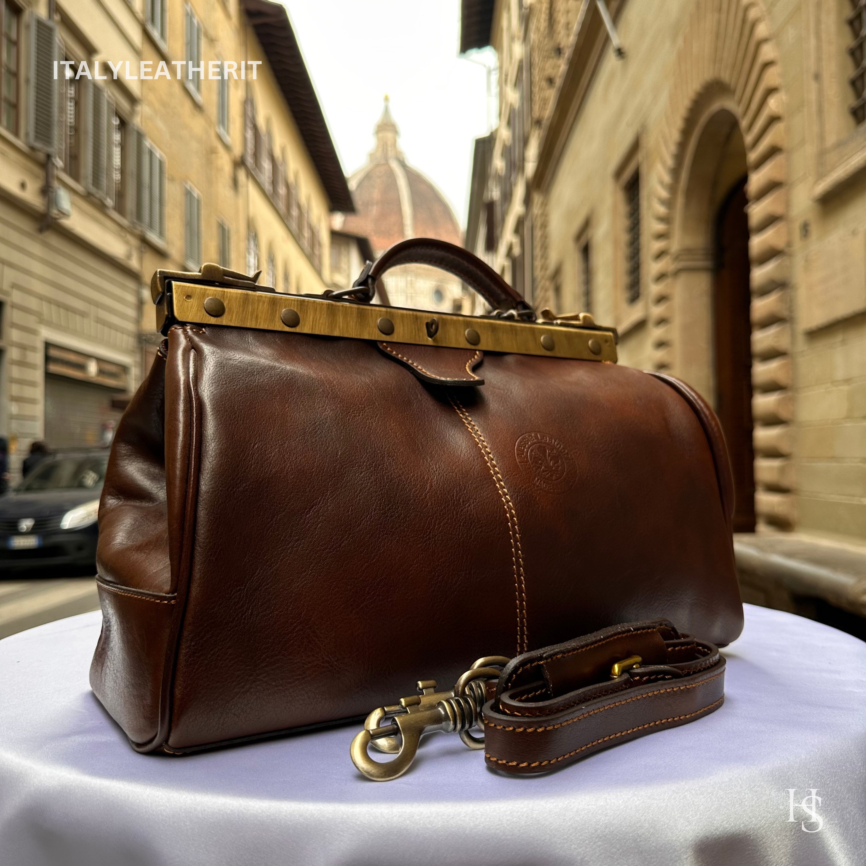 Large Italian Leather Doctor Bag - The Master and Margarita – Time