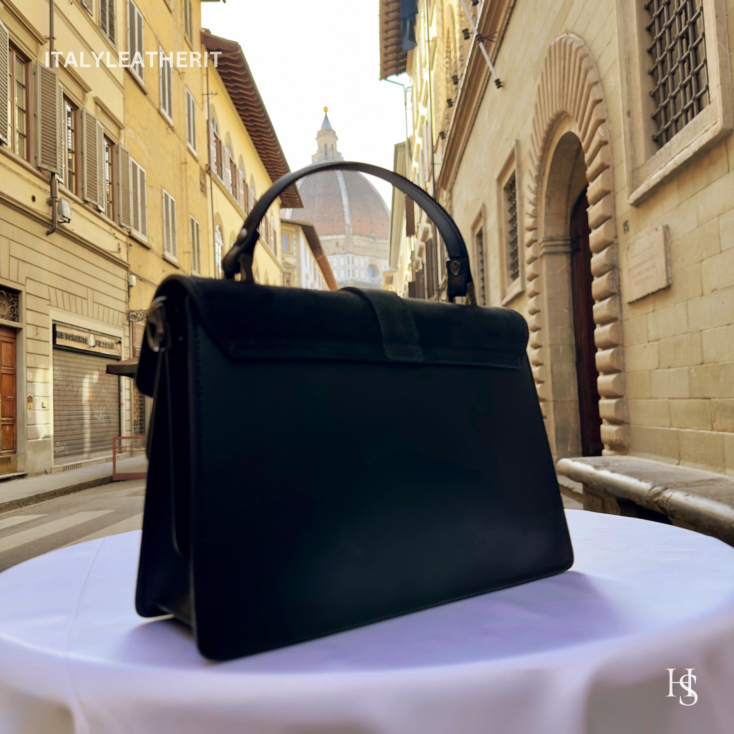 Italian Leather Handbag: Handmade Black Crossbody Bag From 
