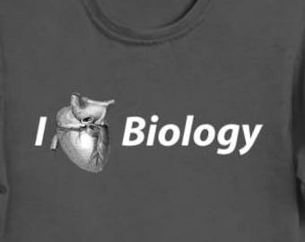 I Heart Biology T-shirt / Medical School / Geeky Shirt / Nerdy Shirt / Science Shirt / Graduate School Shirts / Geeky Gifts / Gifts