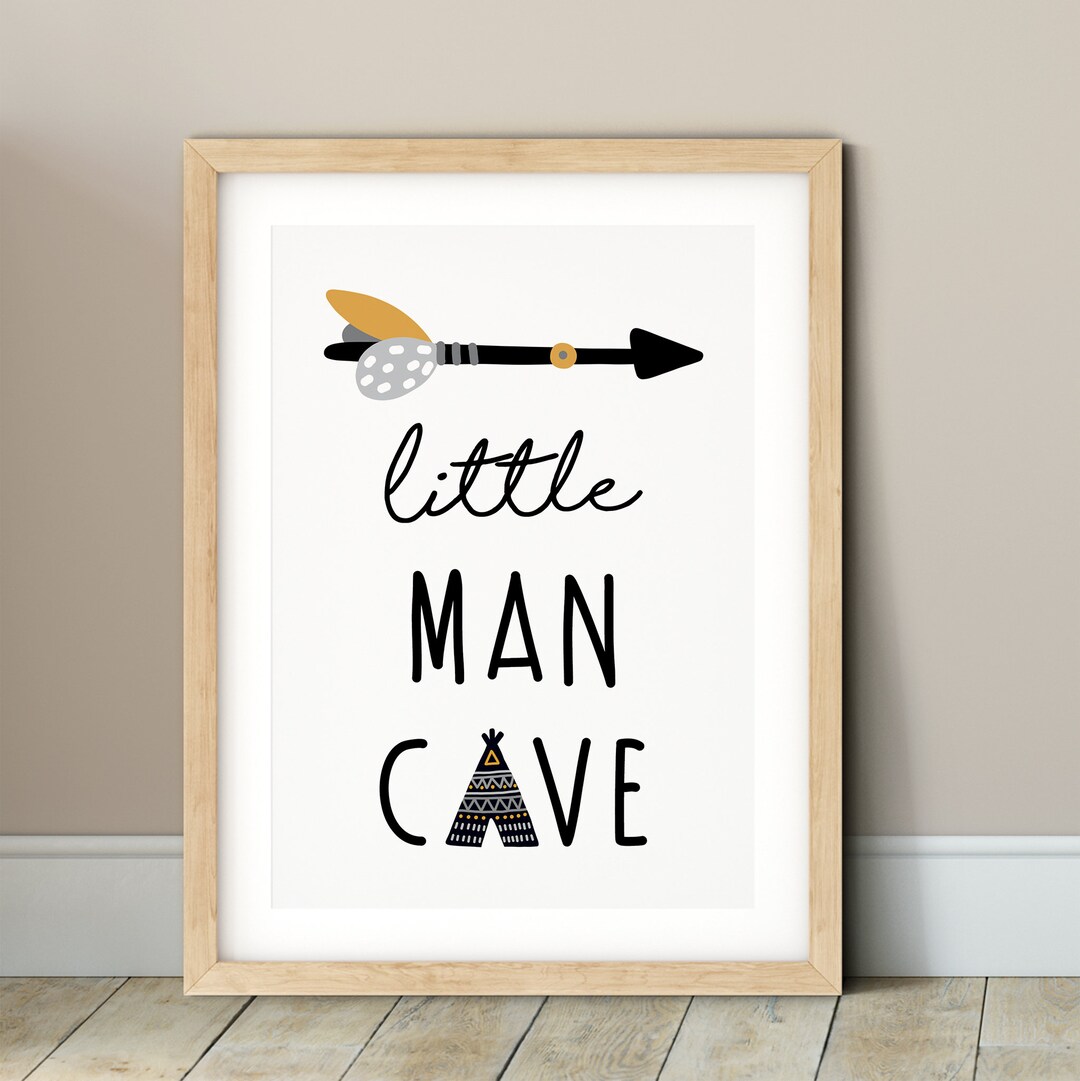 Little Man Cave Print Scandi Nursery Print Adventure Playroom Print ...