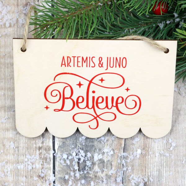 Personalised Believe in Santa Sign | We Believe Sign | Christmas Home Decor | Christmas Sign | Christmas Decoration | Personalised Christmas