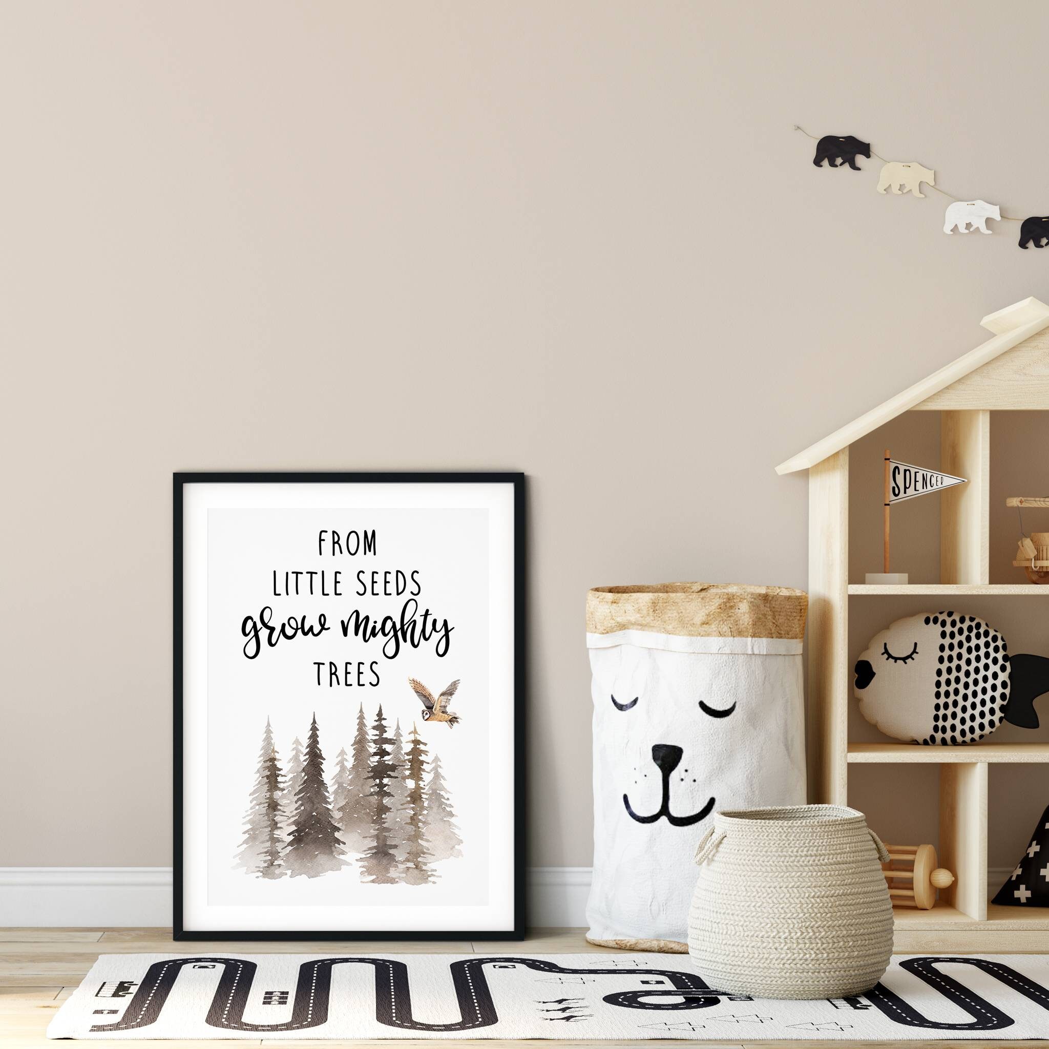 From Little Seeds Grow Mighty Trees Print | Woodland Nursery Print ...