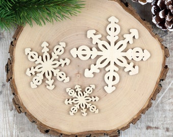 Set of Three Wooden Snowflakes | Christmas Flatlay Prop | Christmas Flatlay Accessories | Christmas Decoration | Festive Decor | Snow Decor