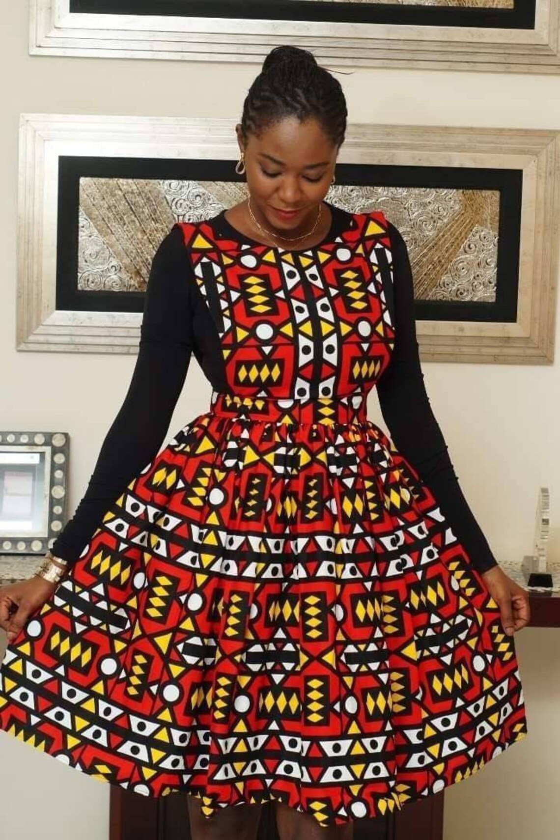 Pelumi African Print Pinafore / African Print Dress / African Etsy