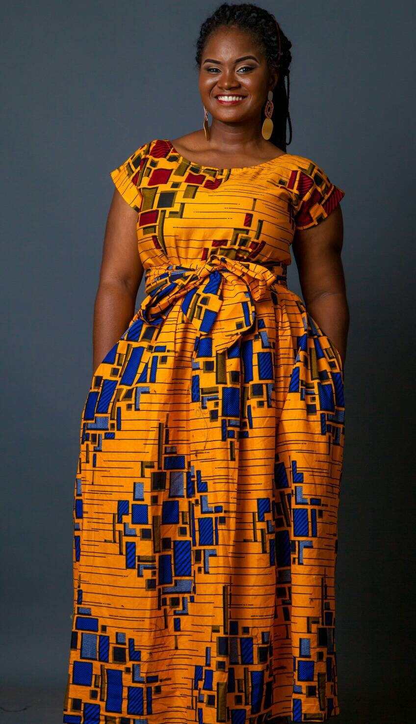 Mixed print African maxi dress with belt / maxi dress / | Etsy