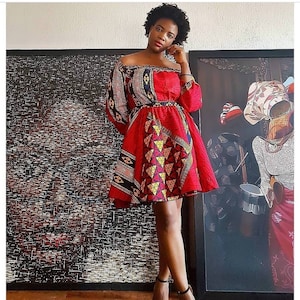 Peru African print dress / African wax dress / African clothing for women