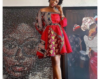 Peru African print dress / African wax dress / African clothing for women