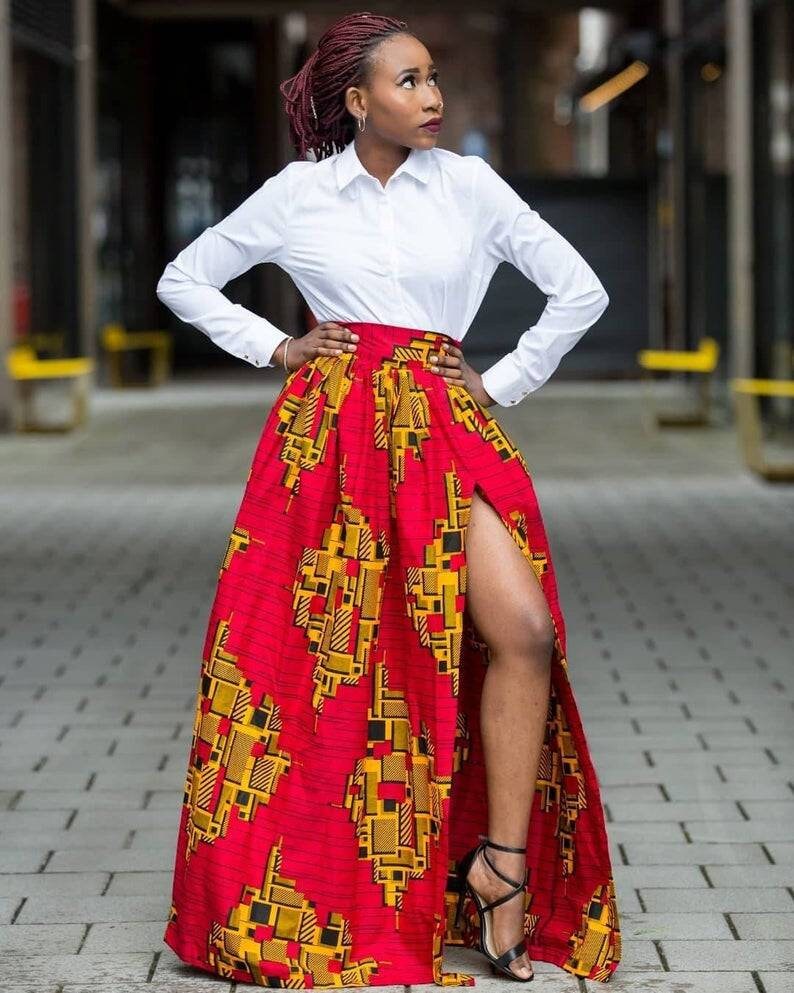 Grace African Print Maxi Skirt, African Clothing for Women  