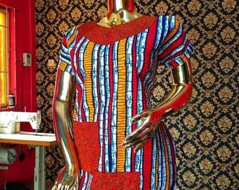 AFRICAN PRINT DRESS, Ajoke African Shift Dress, African Dress, African Clothing For Women