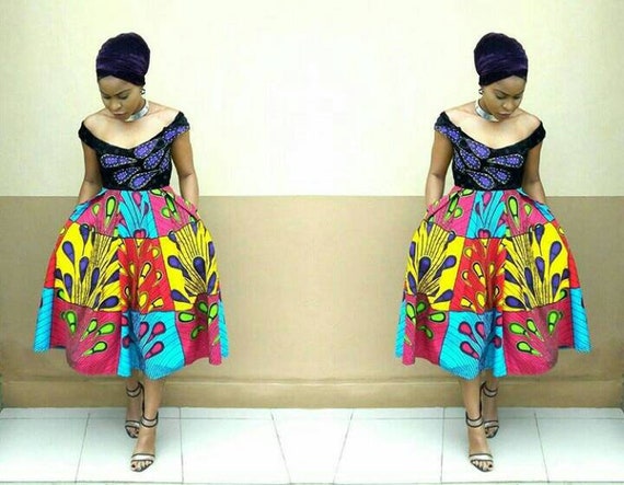 Eve African midi dress / African dress / Ankara midi dress / Etsy