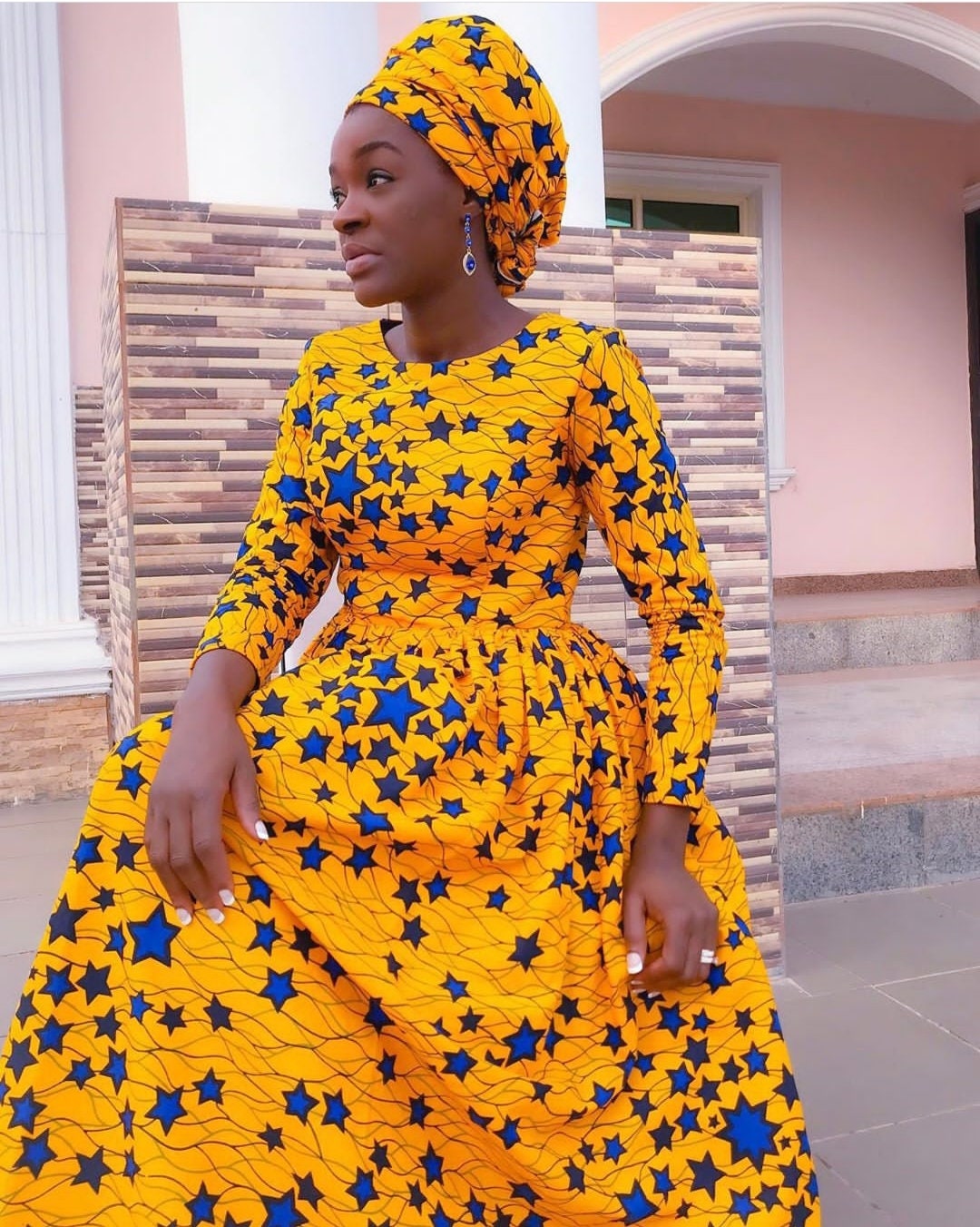 Didy African Dress With Matching Headwrap African Print Dress for Women African Clothing African Dress Etsy
