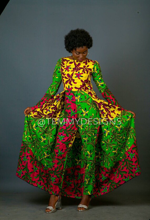 women's african print jumpsuit