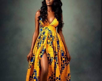 AFRICAN PRINT BRALETTE Dress, Peju African Clothing for Women