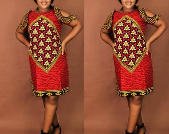 Oyinkan African print dress / African shift dress for women
