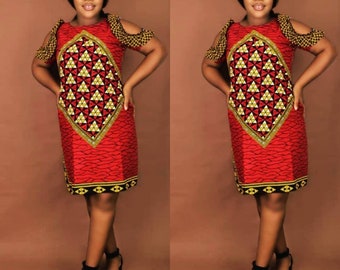 Oyinkan African print dress / African shift dress for women