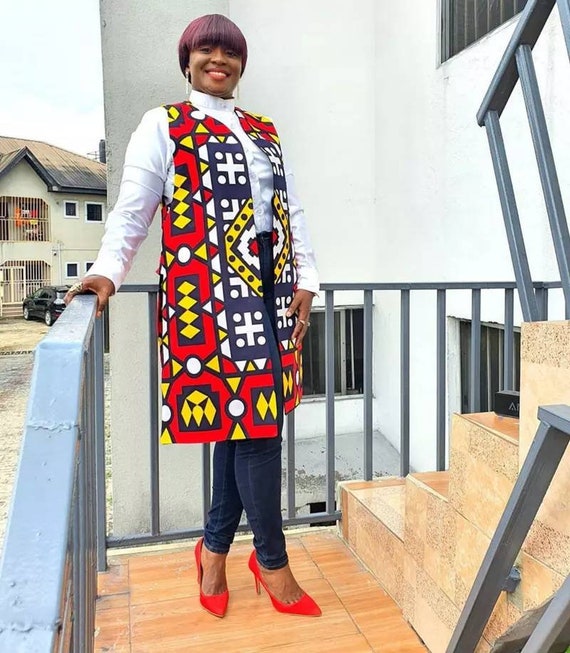 african print kimono dress