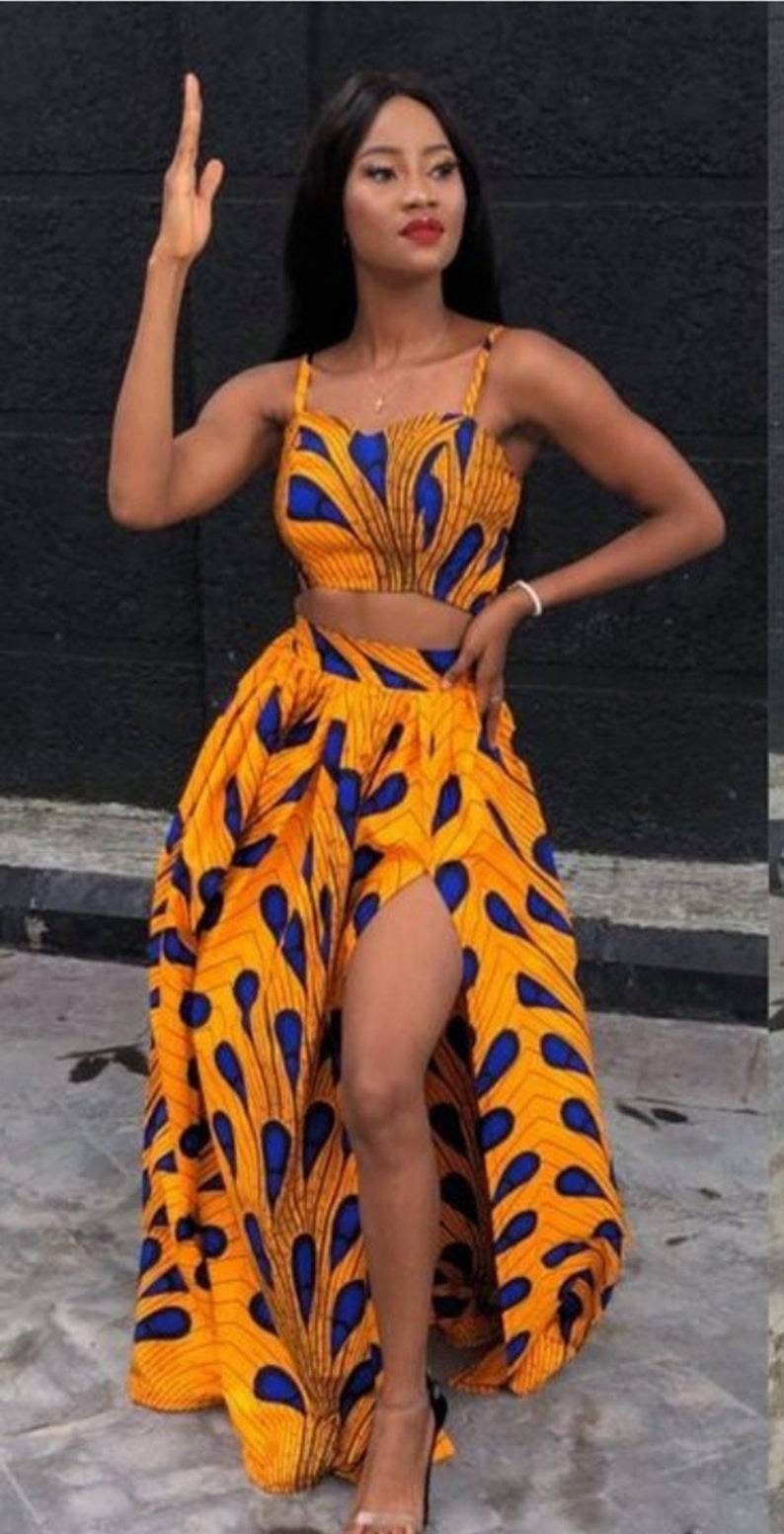 Bolu African clothing for women, African crop top, Women's clothing, Maxi skirt image 1
