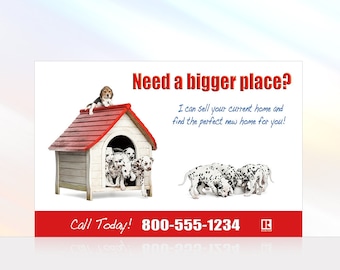 Dalmatians 1 - Real Estate Postcard - 6x9 - Real Estate Marketing Postcard - Color Front Only - Customization Available