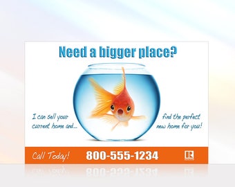 Goldfish - Real Estate Postcard - 6x9 - Real Estate Marketing Postcard - Color Front Only - Customization Available