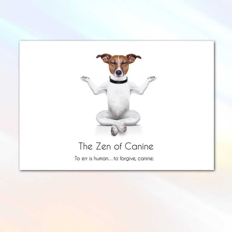 Printable Postcards Canine Zen Dog Postcards Funny Dog Postcards Dog