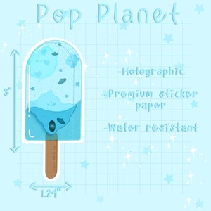 Popsicle Planet holographic cute kawaii aesthetic stickers