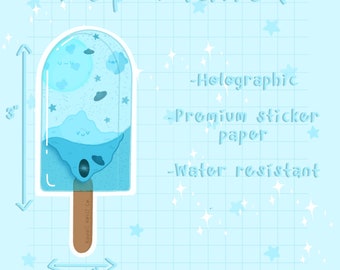 Popsicle Planet holographic cute kawaii aesthetic stickers