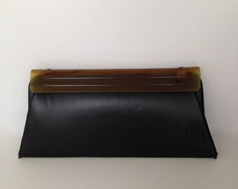 Vintage black evening clutch from the 1960s
