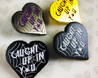 Caught Up in You / Spiderweb / Heart / 38 Special Enamel / Lapel Pin