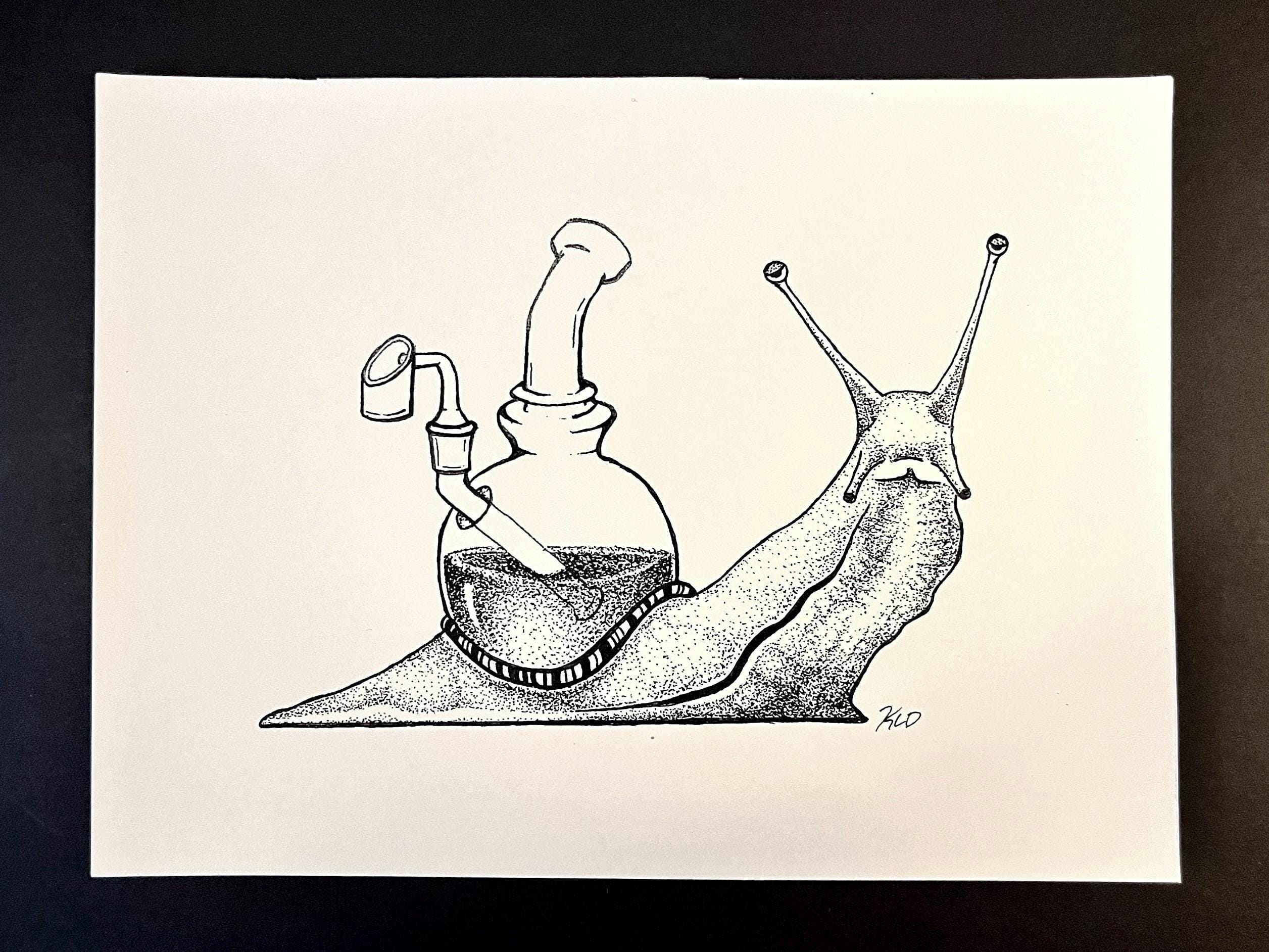 slug smoking a cigarette Slug Glass Pipe