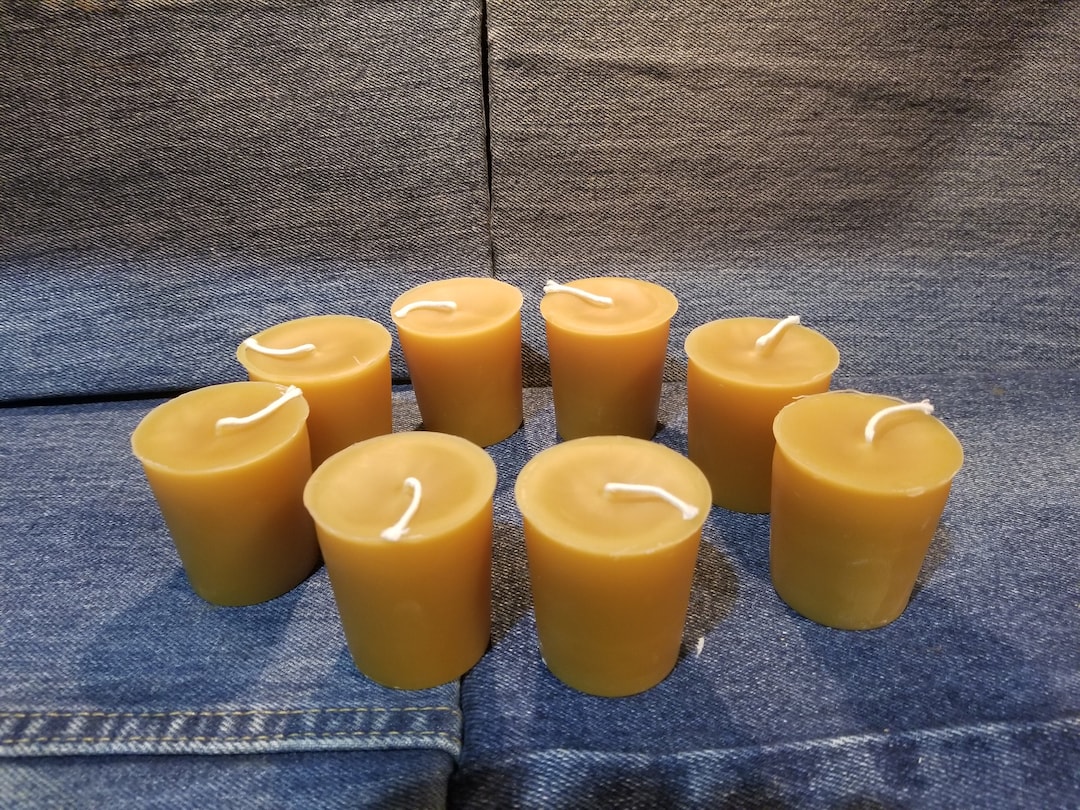 100 Pure Beeswax Votive Candles With Cotton Wix, 8 Pack Etsy