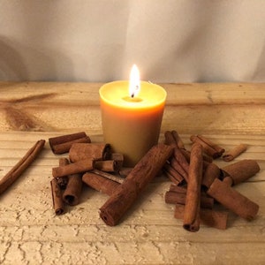 Cinnamon Scented Beeswax Votive Candles with a Cotton Wick, 8 pack