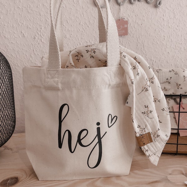 Kleine Tasche „hej“ Druck | Beachbag | Minibag | Handtasche