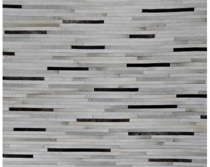 Handmade Cowhide Rug: Genuine Leather, Felt Backing