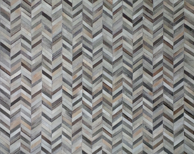 Handcrafted Cowhide Patchwork Rug: Genuine Leather, Felt Backing