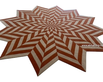 Hand Tufted Wool Rug geometric design.