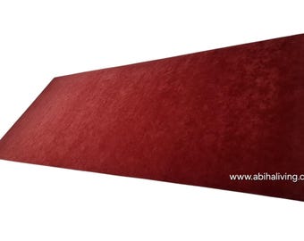 Oversized Solid plain Hand Tufted Wool Rug in red colour, Cotton Backing.