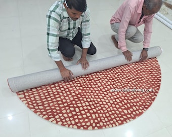 Hand-Tufted Wool Viscose Round Rug: High/Low Pattern, Made to Order