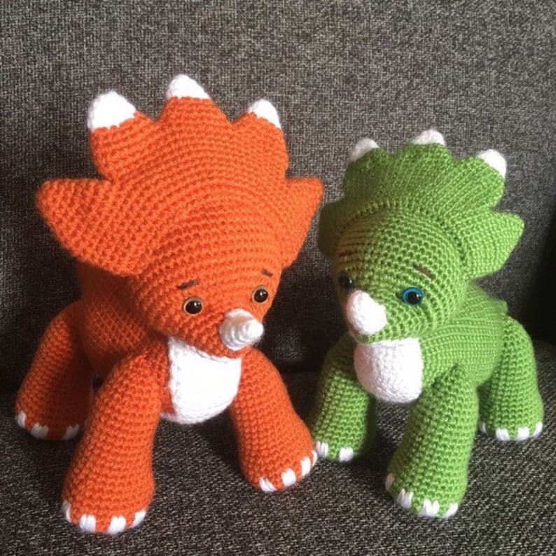 Triceratops Dinosaur Crochet Pattern Etsy
