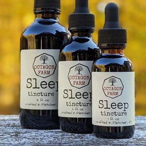 Sleep Tincture extract sedative aid insomnia natural alternative herbal valerian root wild lettuce passionflower lemon balm stress