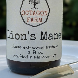 Lion's Mane Tincture double extraction Vermont mushroom natural medicinal dual extract supplement herbal fungus tea powder free shipping image 3