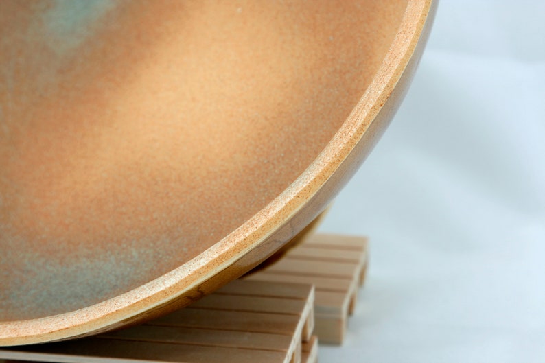 ceramic tray Stoneware centerpiece fruit bowl handmade decorative or food use salad bowl concave porcelain server