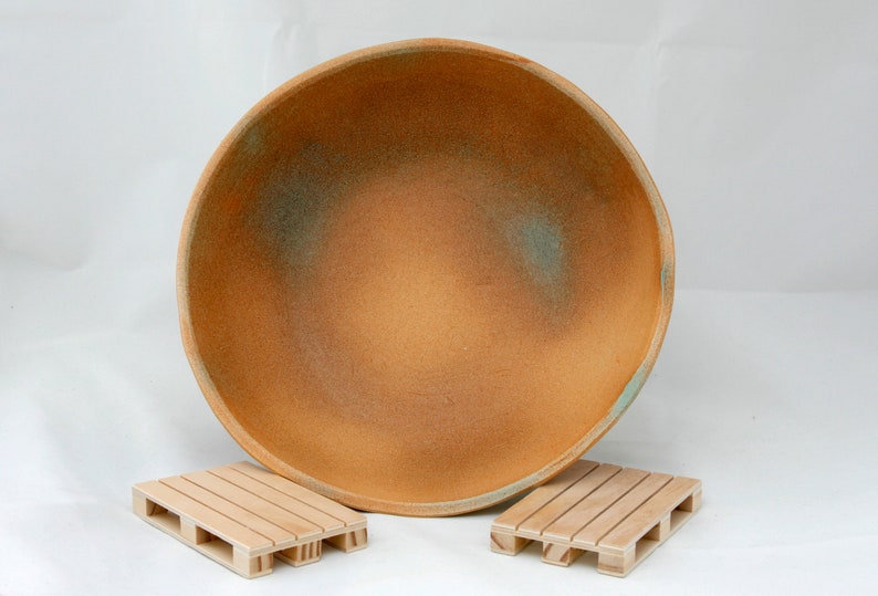 ceramic tray Stoneware centerpiece fruit bowl handmade decorative or food use salad bowl concave porcelain server