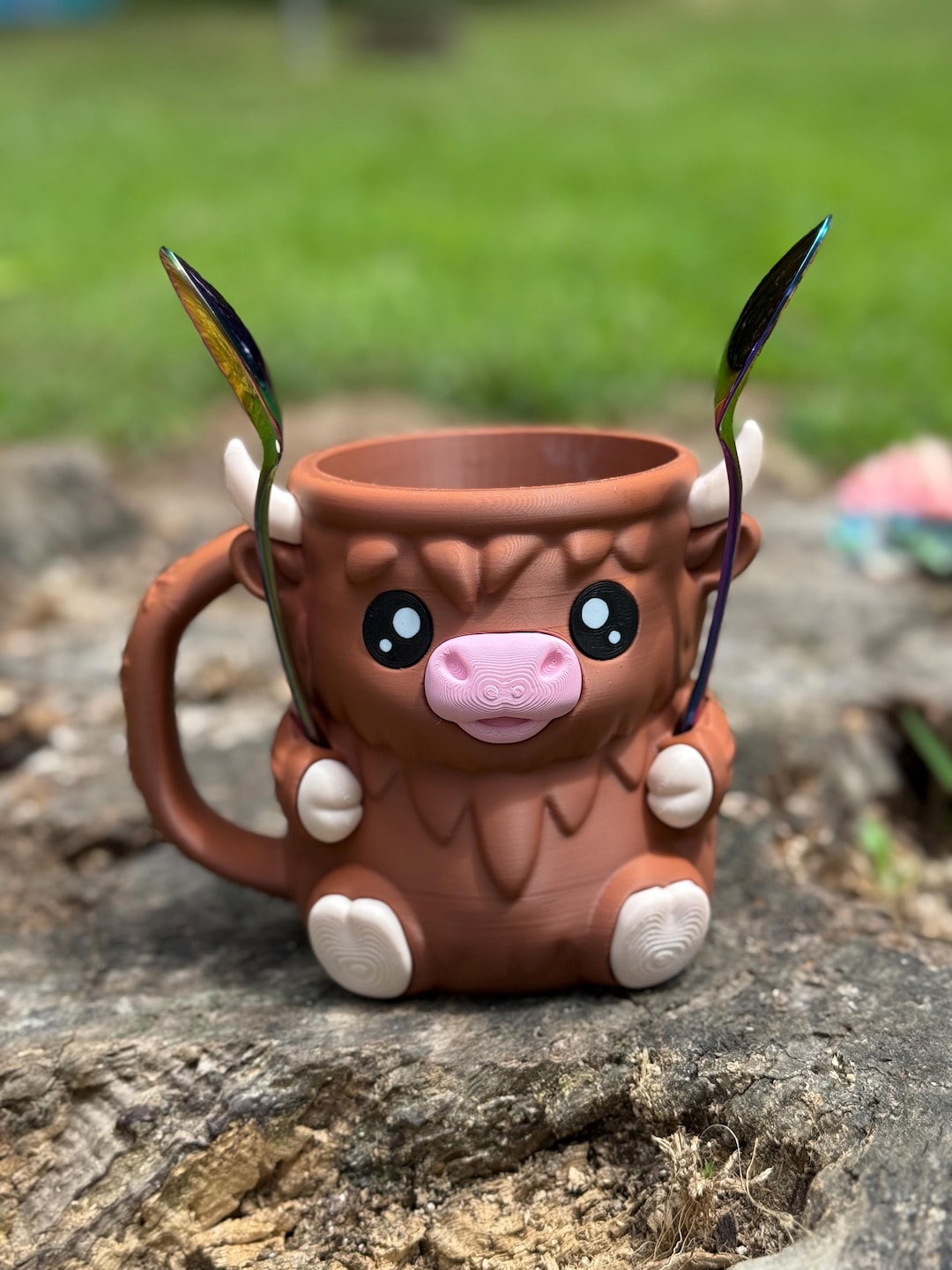 Ruby the Cow Ice Cream Pint Holder | Reddish Brown | Spoon Slots ...