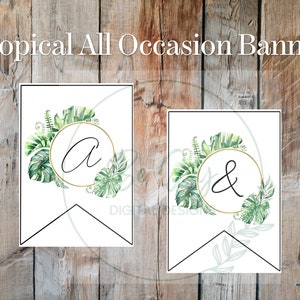 Banner tropical para impressão | Bandeira AZ | Qualquer ocasião | Para download | Bandeira do Havaí | Festão