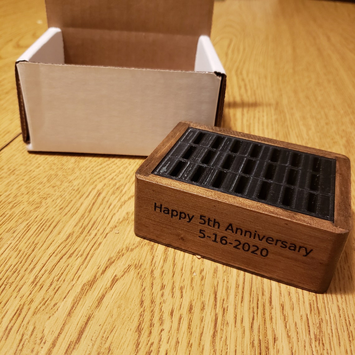 Option to Personalize Collar Stay Holder Dark Walnut Stain Etsy