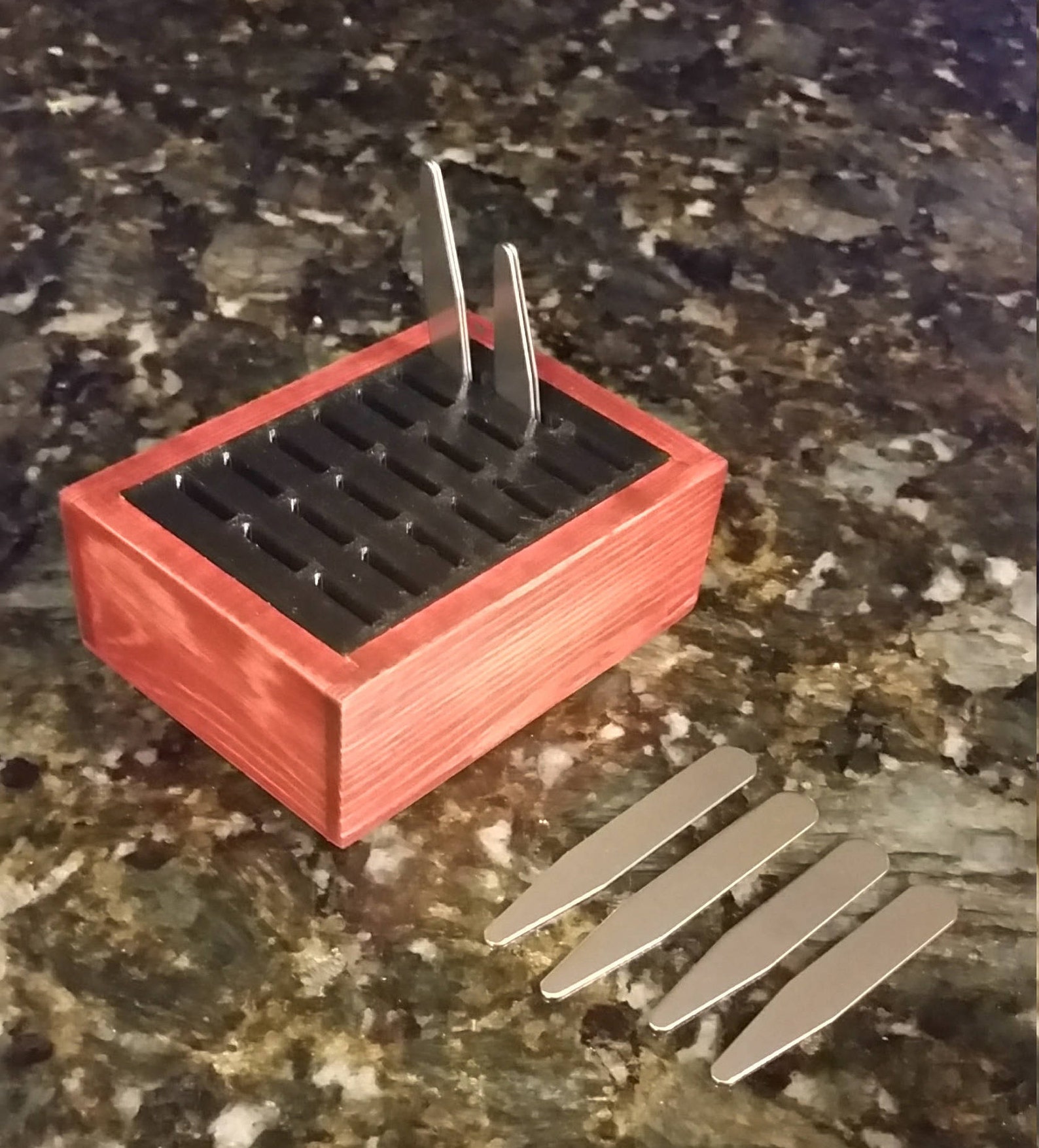 Collar Stay Holder Dark Cherry Stain Etsy